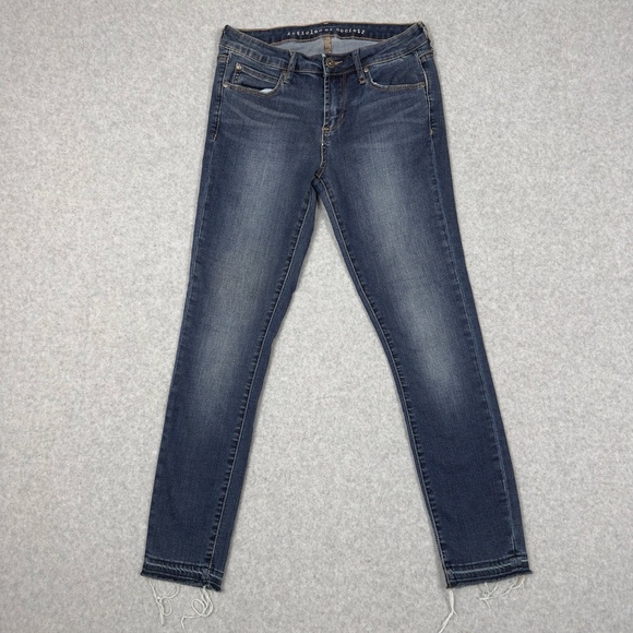 Articles Of Society Denim - Articles Of Society‎ Jeans Womens 26 Skinny Dark Wash Frayed Hem Blue Denim